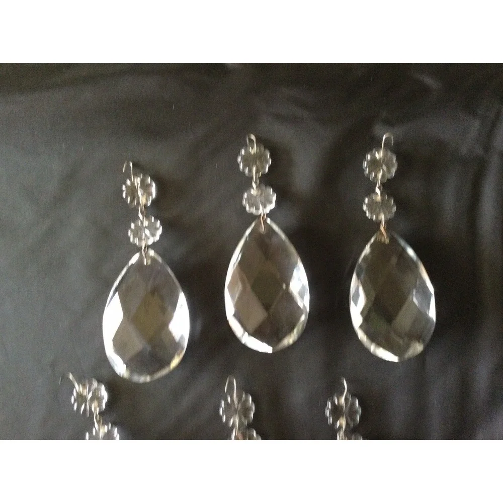 6 Vintage Large Crystal Chandelier Prisms 4 3/4